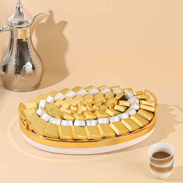 Belgian Chocolates - White and Gold Tray